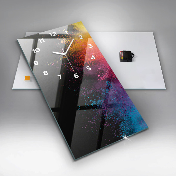 Vertical wall clock Explosion of colors