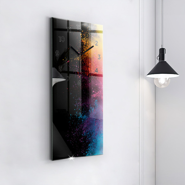 Vertical wall clock Explosion of colors
