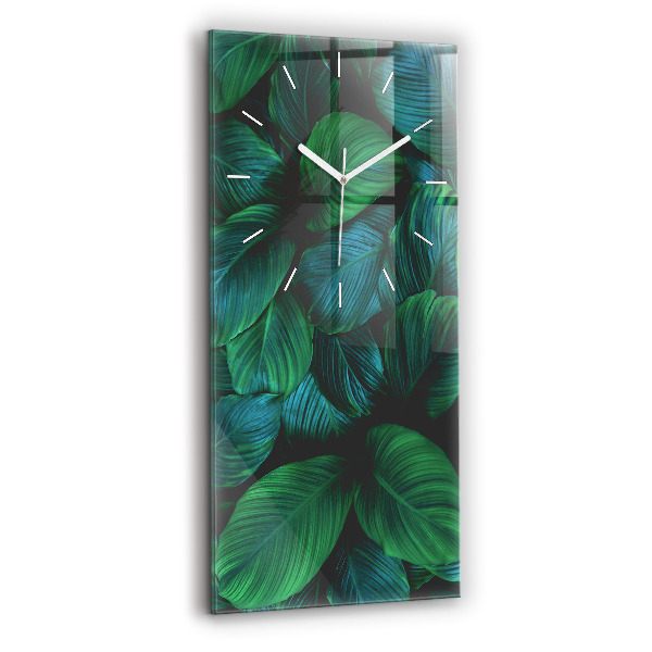 Vertical wall clock Nature leaves