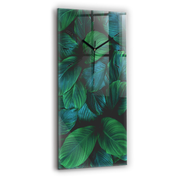 Vertical wall clock Nature leaves