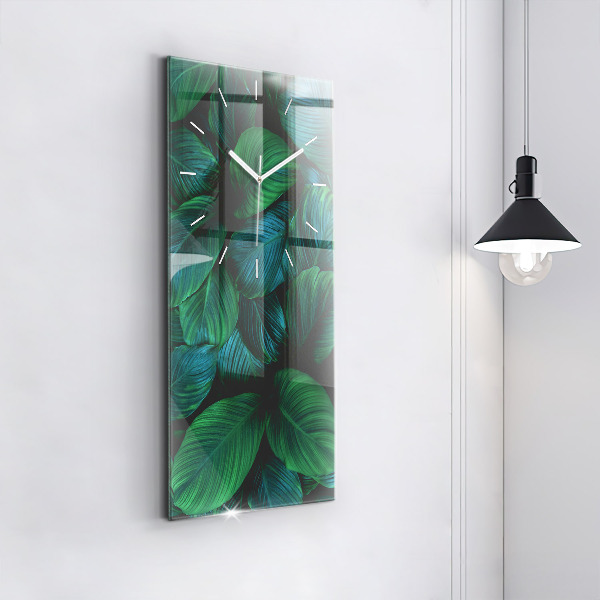Vertical wall clock Nature leaves