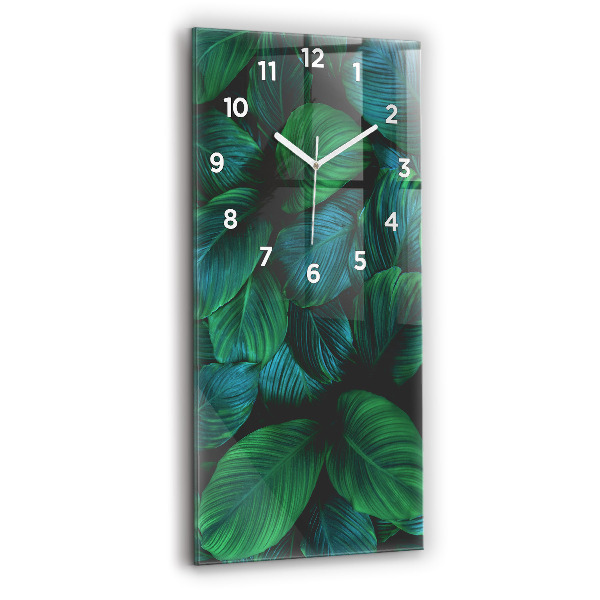 Vertical wall clock Nature leaves