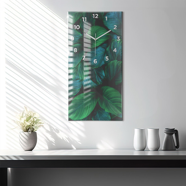 Vertical wall clock Nature leaves