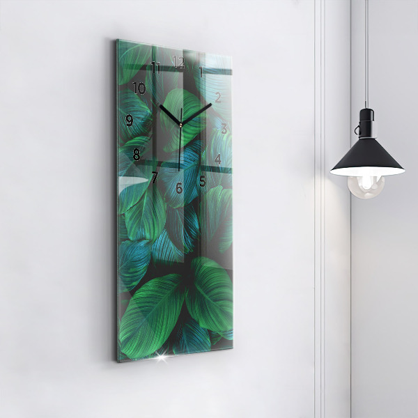 Vertical wall clock Nature leaves