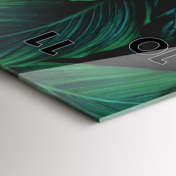 Vertical wall clock Nature leaves