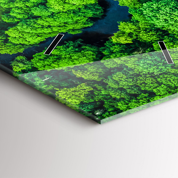 Vertical wall clock River in the forest