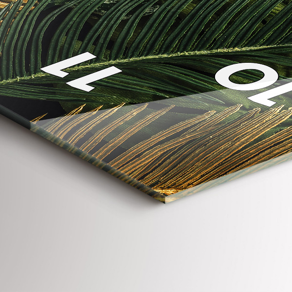 Vertical wall clock Jungle leaves