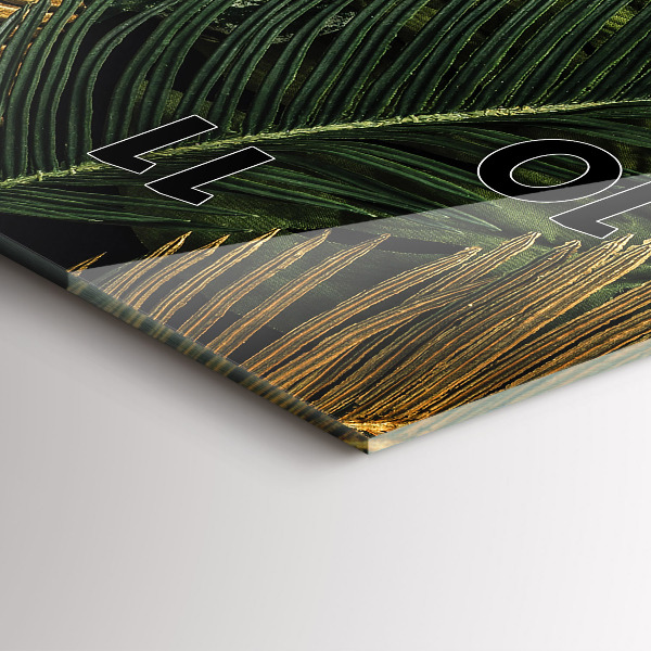 Vertical wall clock Jungle leaves