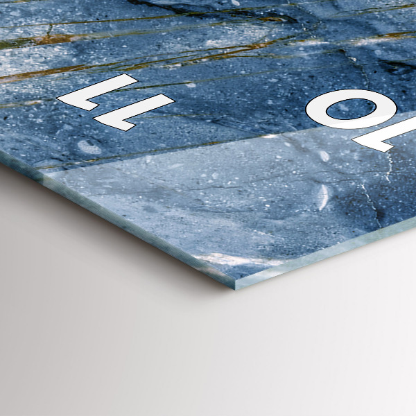 Vertical wall clock Blue marble texture