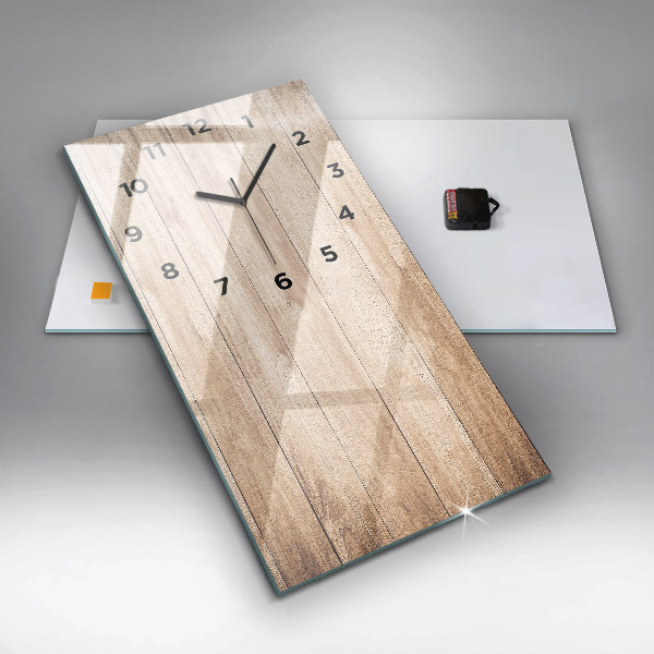 Vertical wall clock Wooden texture