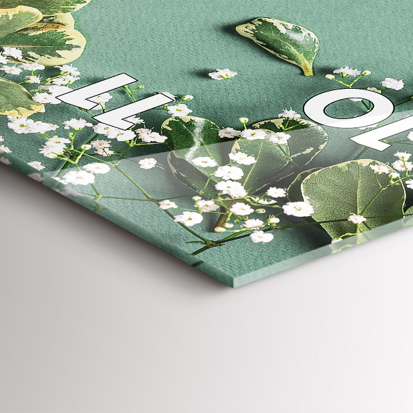 Vertical wall clock Delicate flowers