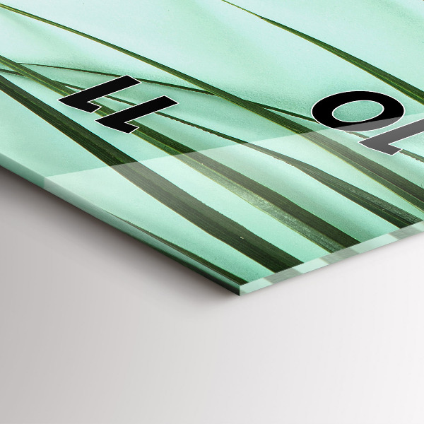 Vertical wall clock Monstera leaves