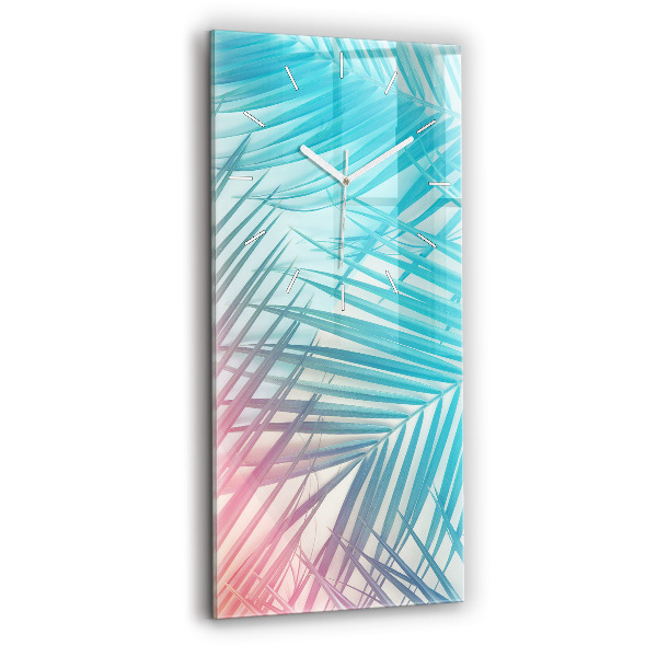 Vertical wall clock Tropical palm tree