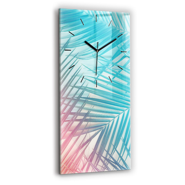 Vertical wall clock Tropical palm tree