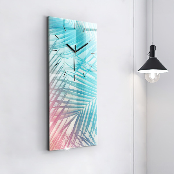 Vertical wall clock Tropical palm tree