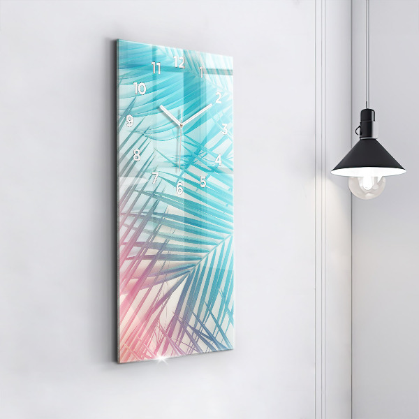 Vertical wall clock Tropical palm tree