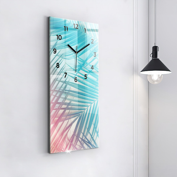 Vertical wall clock Tropical palm tree