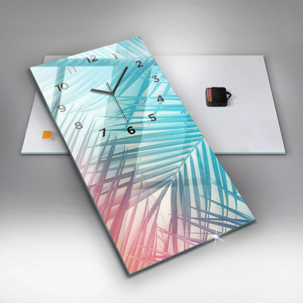 Vertical wall clock Tropical palm tree