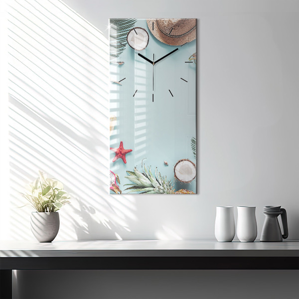 Vertical wall clock Summer composition