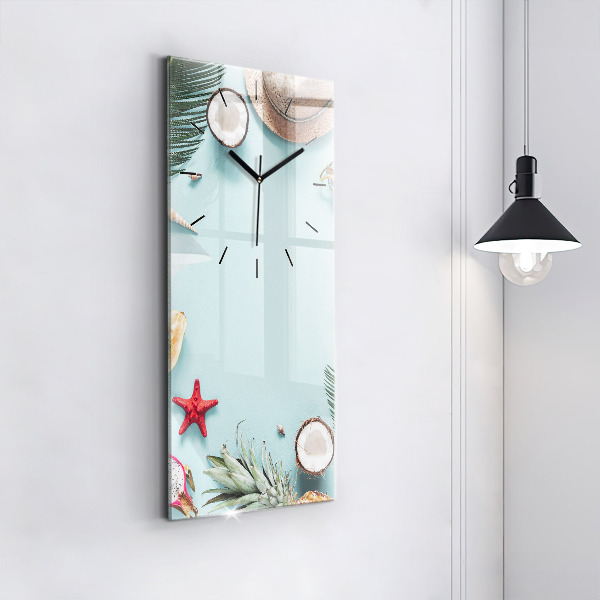 Vertical wall clock Summer composition