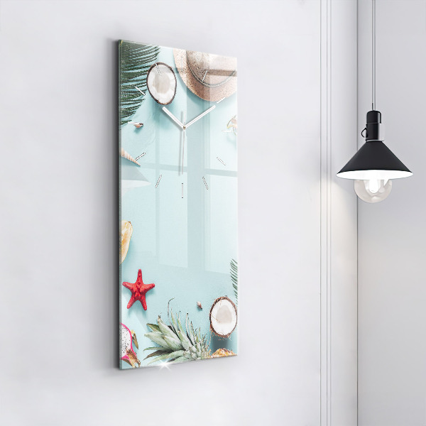 Vertical wall clock Summer composition