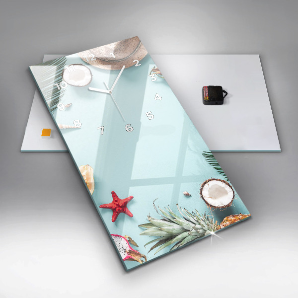 Vertical wall clock Summer composition