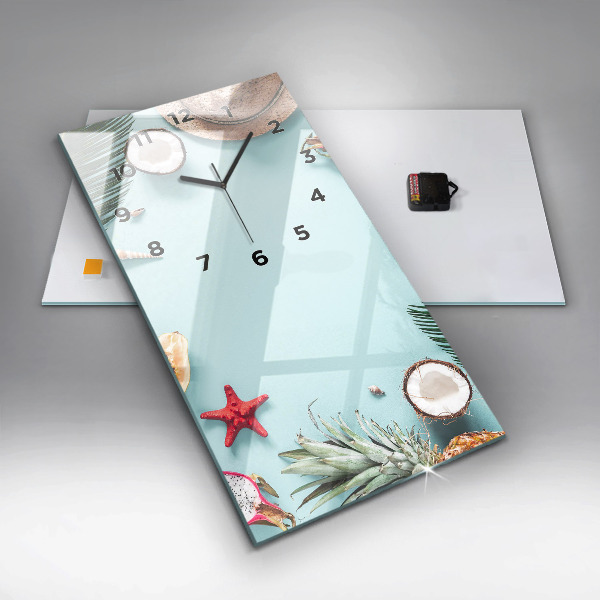 Vertical wall clock Summer composition