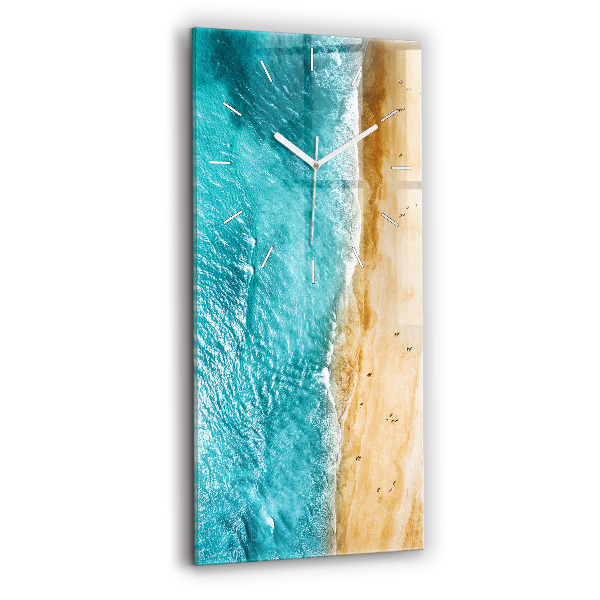 Vertical wall clock sea beach people