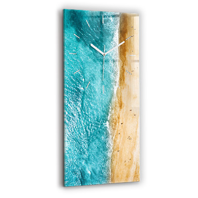Vertical wall clock sea beach people