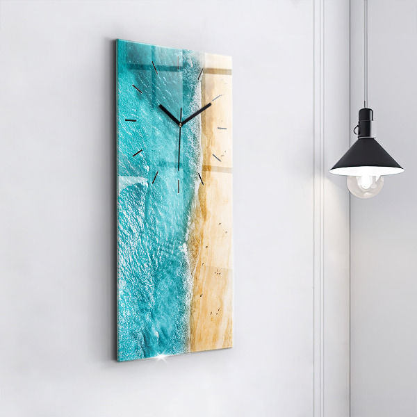 Vertical wall clock sea beach people