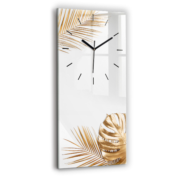 Vertical wall clock Tropical leaves