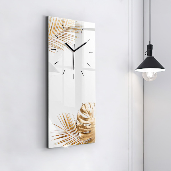 Vertical wall clock Tropical leaves