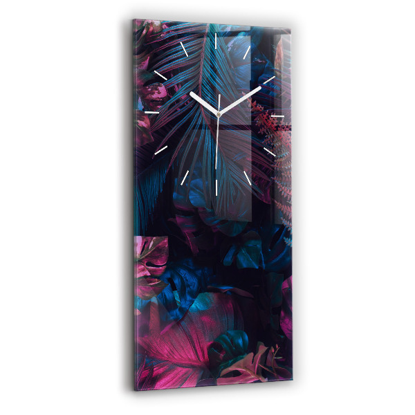 Vertical wall clock Exotic flowers