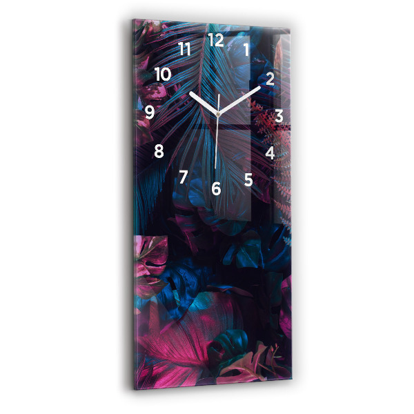 Vertical wall clock Exotic flowers