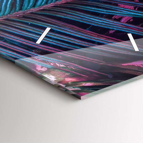 Vertical wall clock Exotic flowers