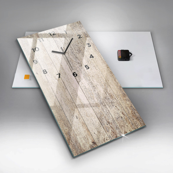 Vertical wall clock Wooden panels