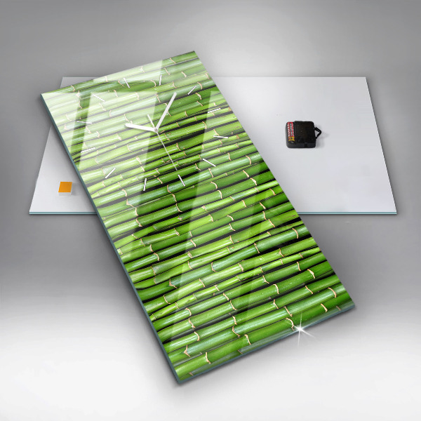 Vertical wall clock Asian Bamboo