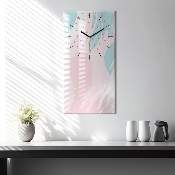 Vertical wall clock Pastel abstraction