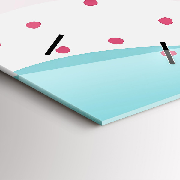 Vertical wall clock Pastel abstraction