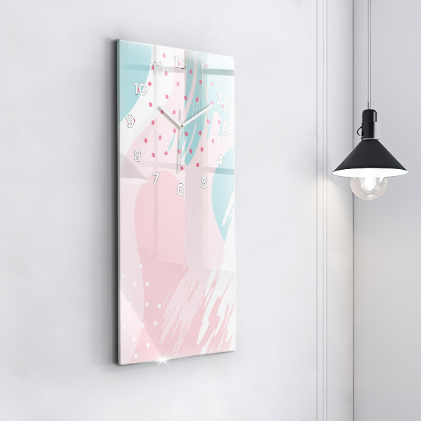 Vertical wall clock Pastel abstraction