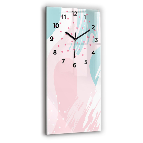 Vertical wall clock Pastel abstraction