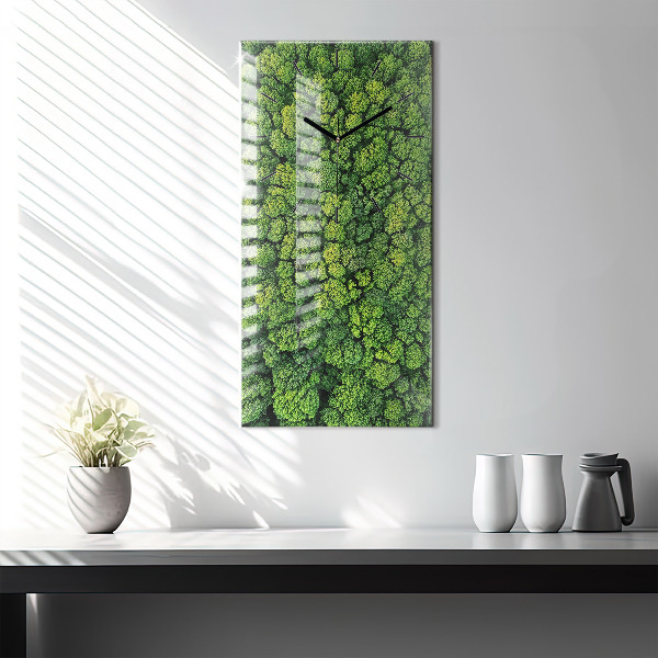Vertical wall clock Forest from above