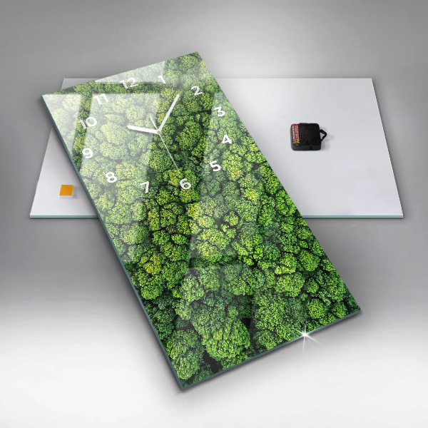 Vertical wall clock Forest from above