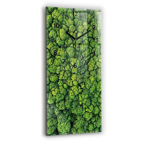 Vertical wall clock Forest from above