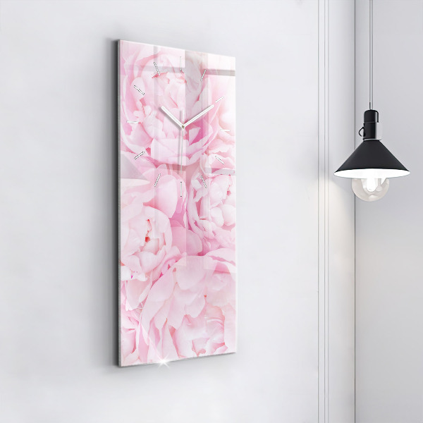 Vertical wall clock Blooming flowers