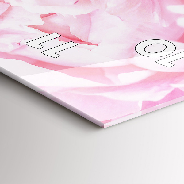 Vertical wall clock Blooming flowers