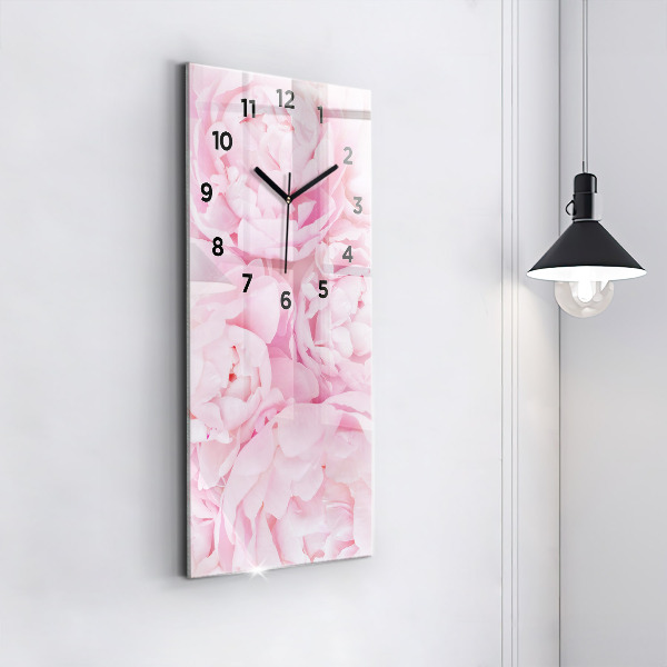 Vertical wall clock Blooming flowers