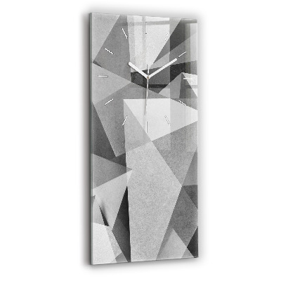 Vertical wall clock Gray Geometric Abstraction