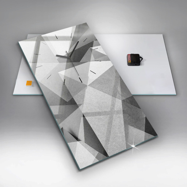 Vertical wall clock Gray Geometric Abstraction