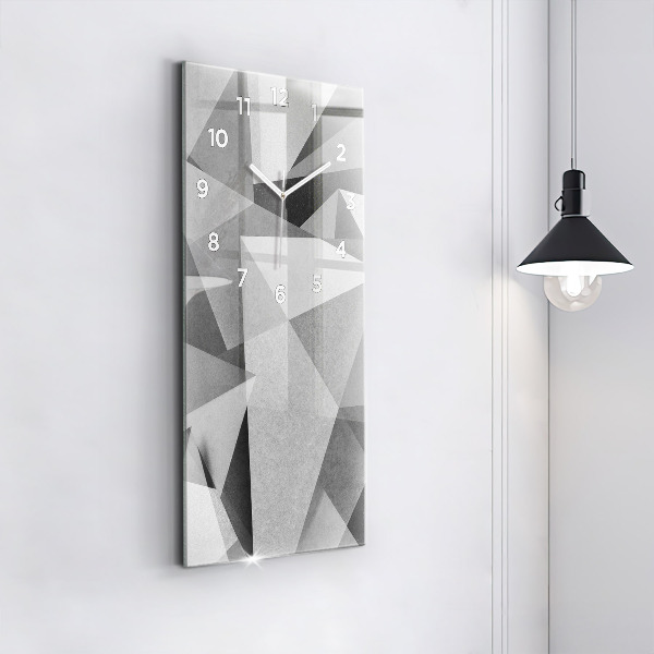 Vertical wall clock Gray Geometric Abstraction